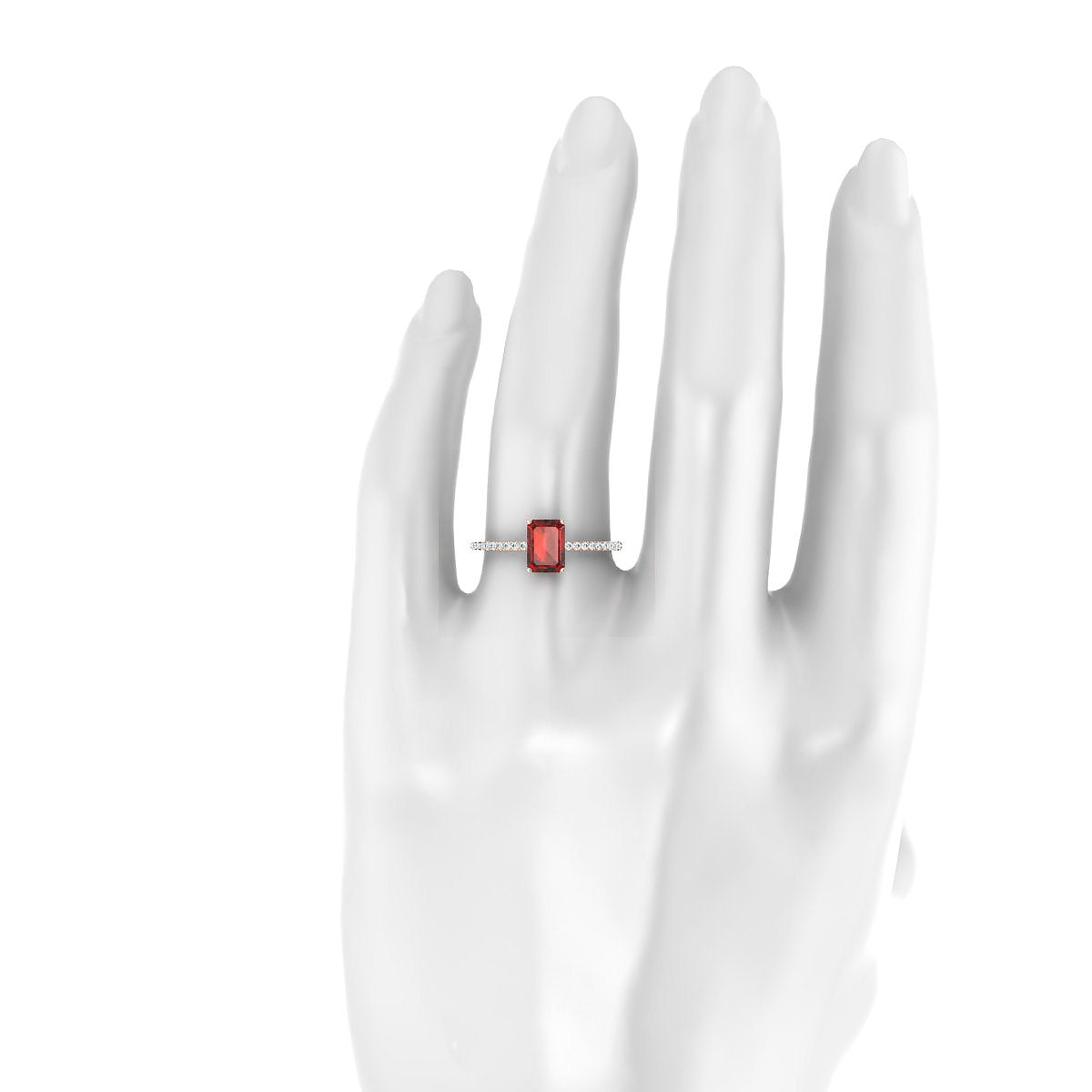 Timeless | 18k Rose Gold 7 x 5 mm Emerald Garnet Ring