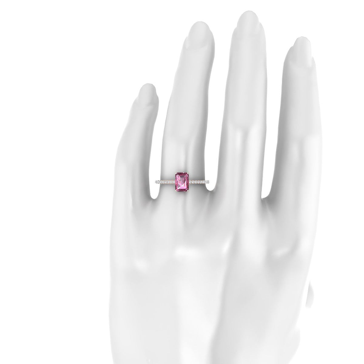 Timeless | 18k Rose Gold 7 x 5 mm Emerald Rhodolite Ring