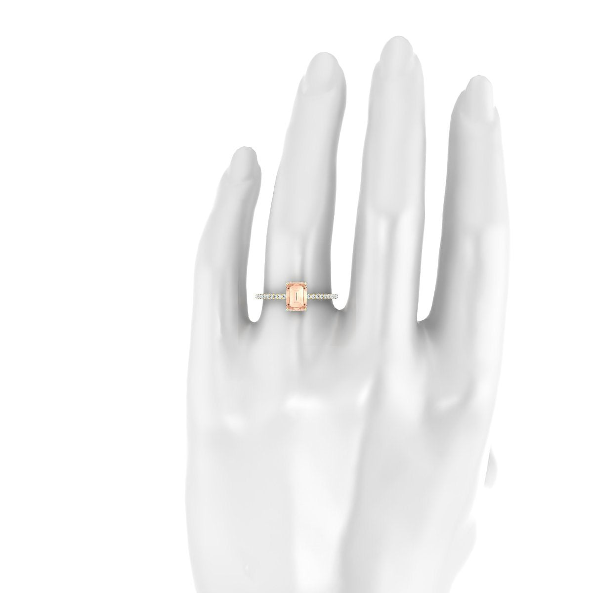 Timeless | 18k Yellow Gold 7 x 5 mm Emerald Morganite Ring