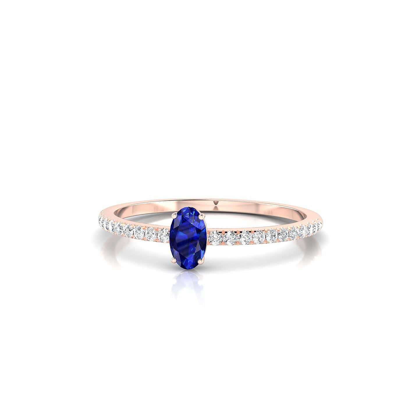 Timeless | 18k Rose Gold 5 x 3 mm Oval Sapphire Ring
