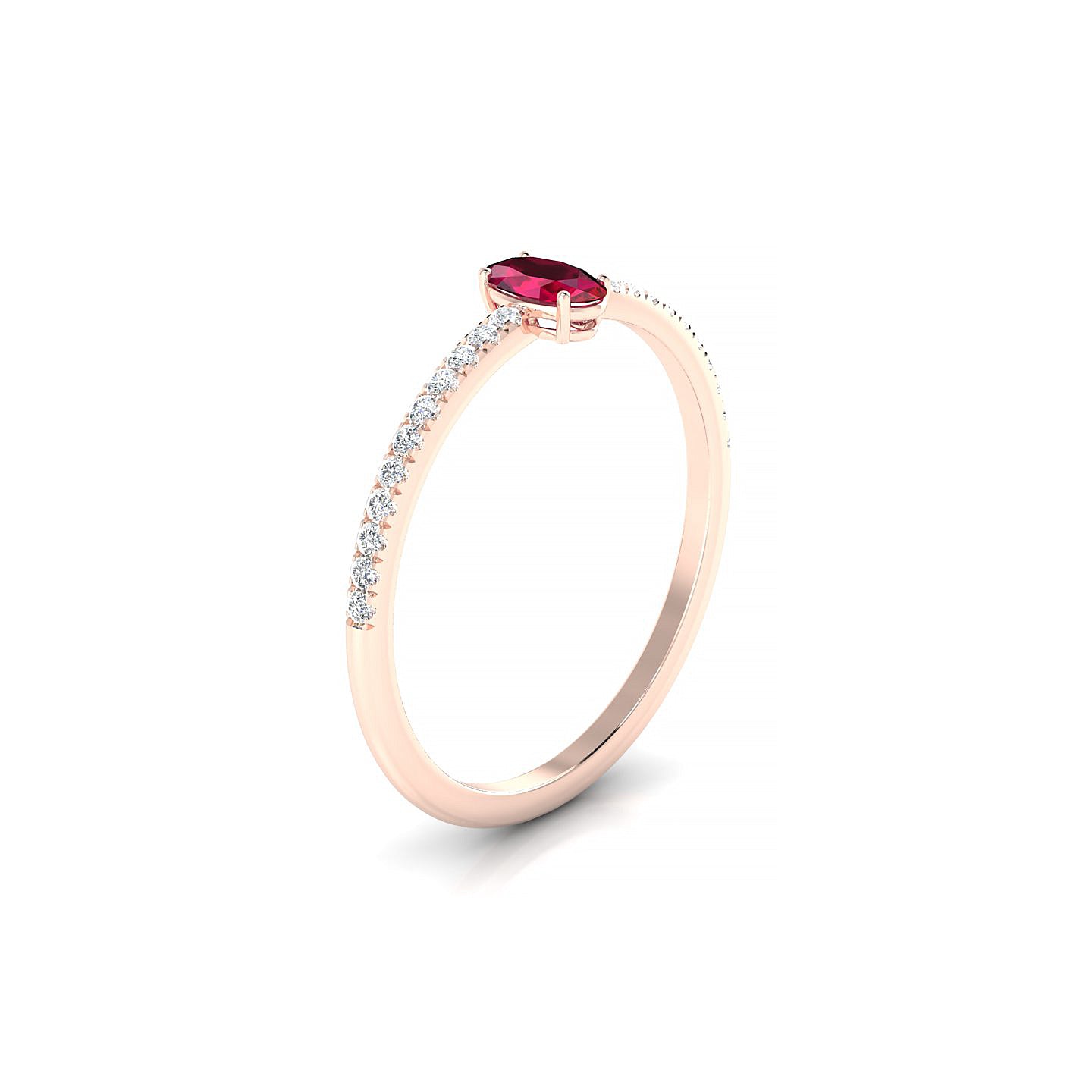 Timeless | 18k Rose Gold 5 x 3 mm Oval Ruby Ring