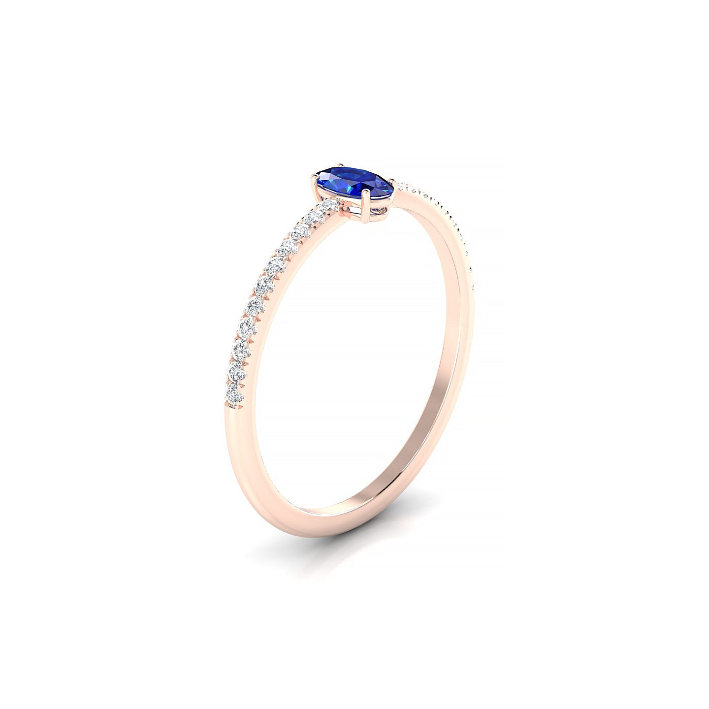 Timeless | 18k Rose Gold 5 x 3 mm Oval Sapphire Ring