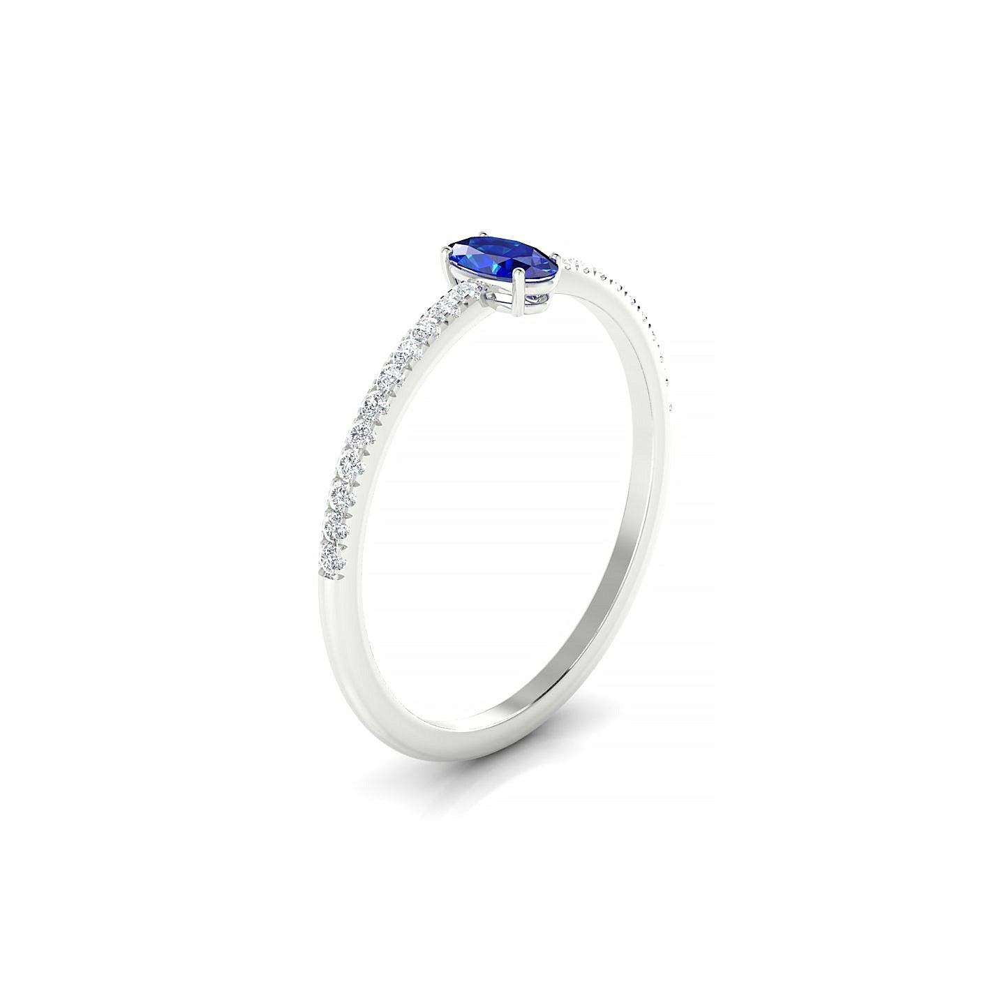Timeless | 18k White Gold 5 x 3 mm Oval Sapphire Ring