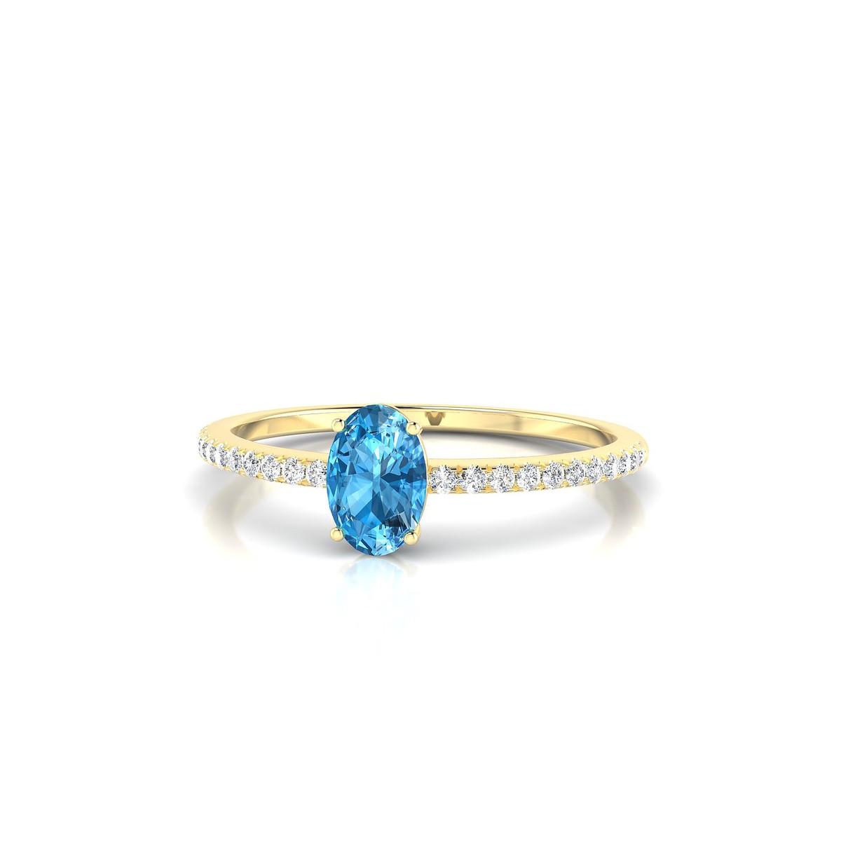 Timeless | 18k Yellow Gold 6 x 4 mm Oval Topaz Ring