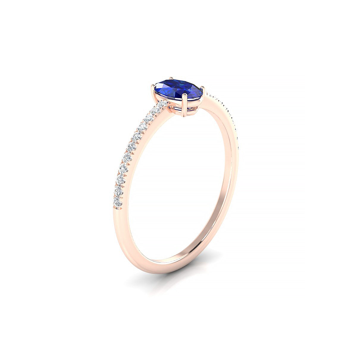 Timeless | 18k Rose Gold 6 x 4 mm Oval Sapphire Ring
