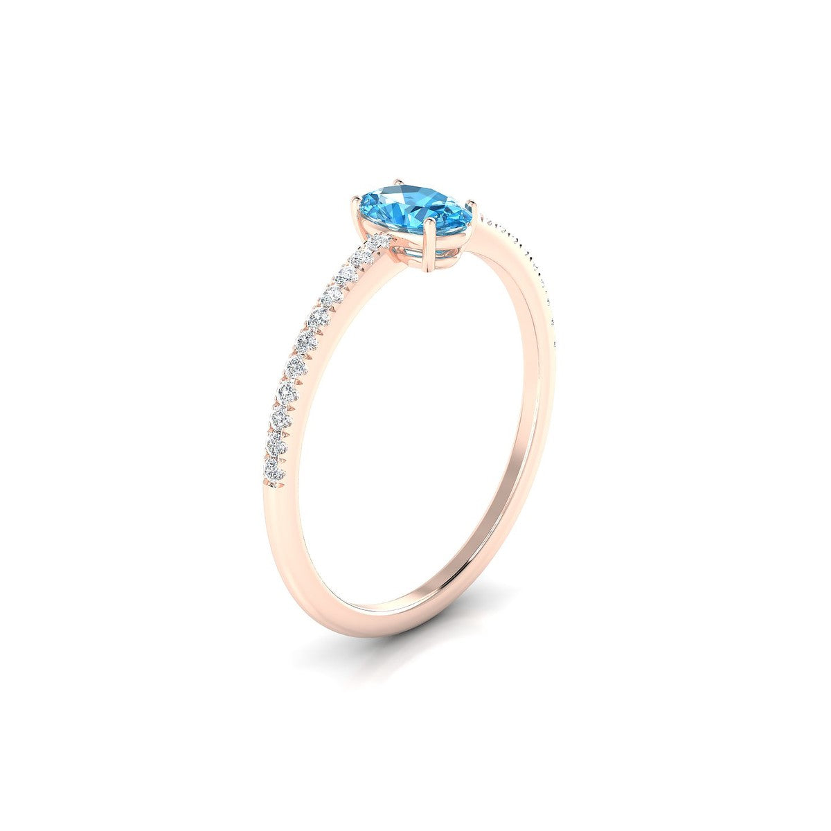 Timeless | 18k Rose Gold 6 x 4 mm Oval Topaz Ring