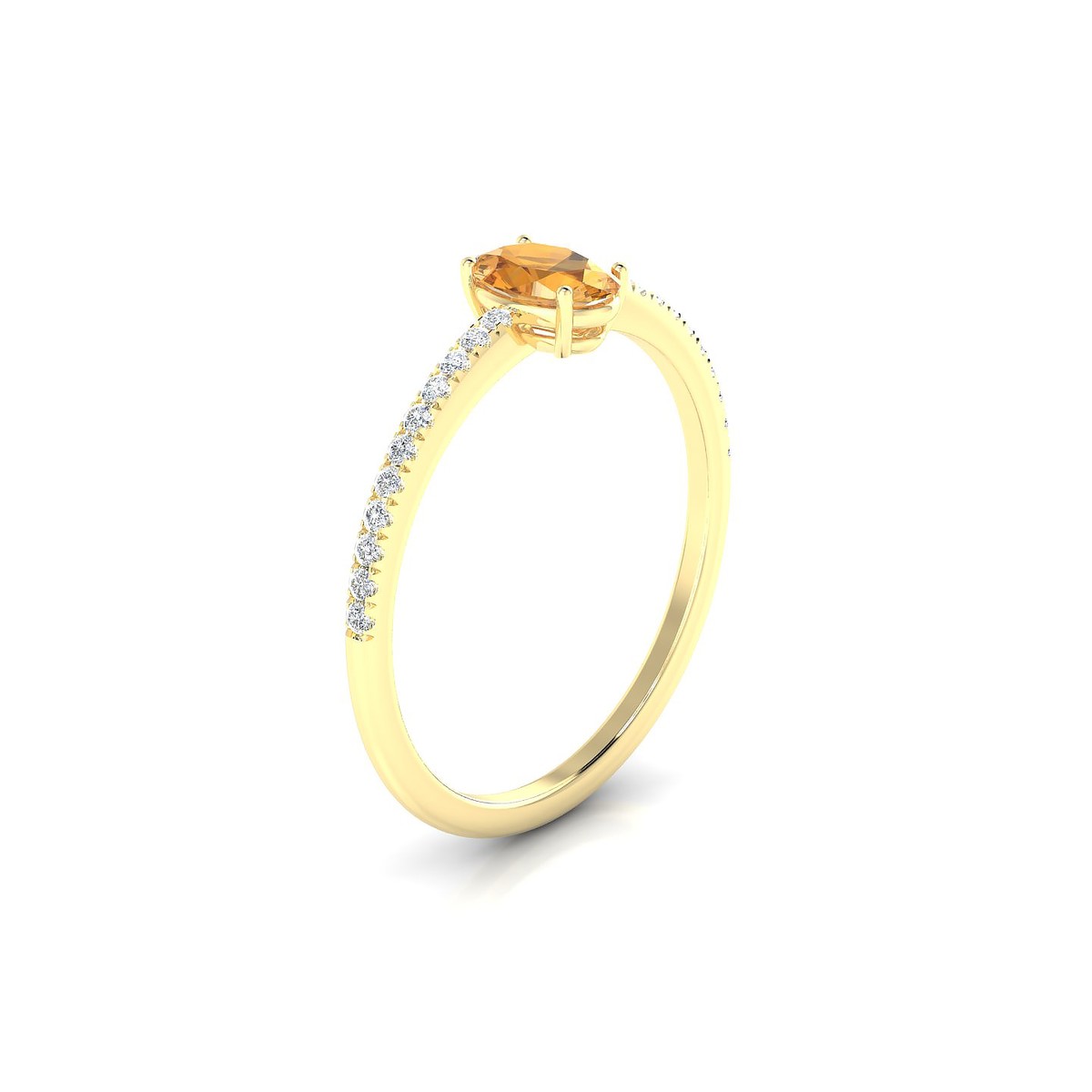 Timeless | 18k Yellow Gold 6 x 4 mm Oval Citrine Ring