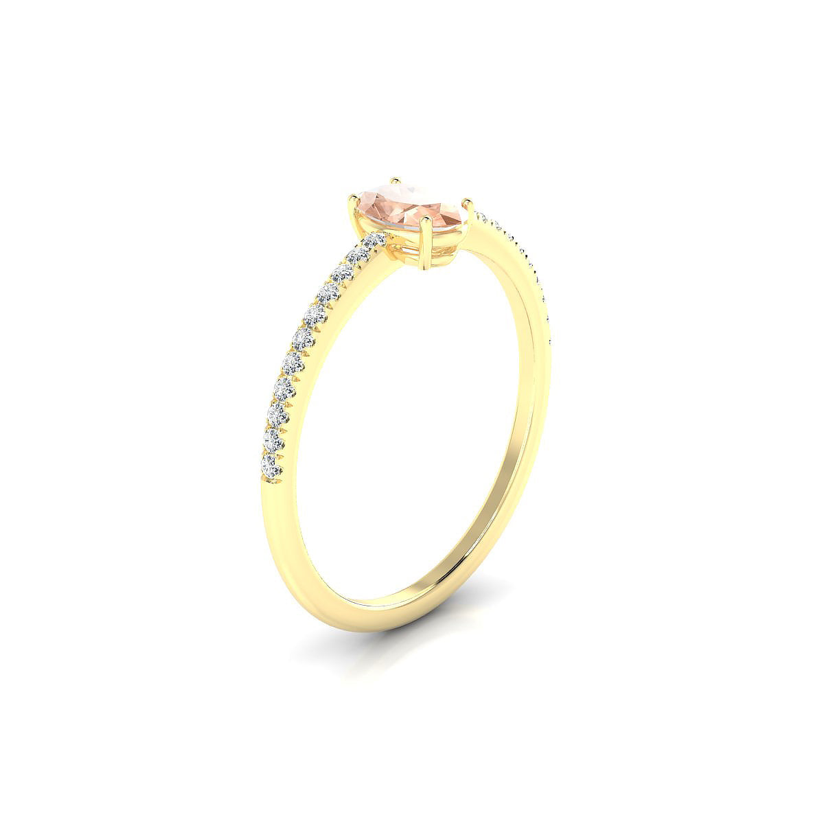 Timeless | 18k Yellow Gold 6 x 4 mm Oval Morganite Ring