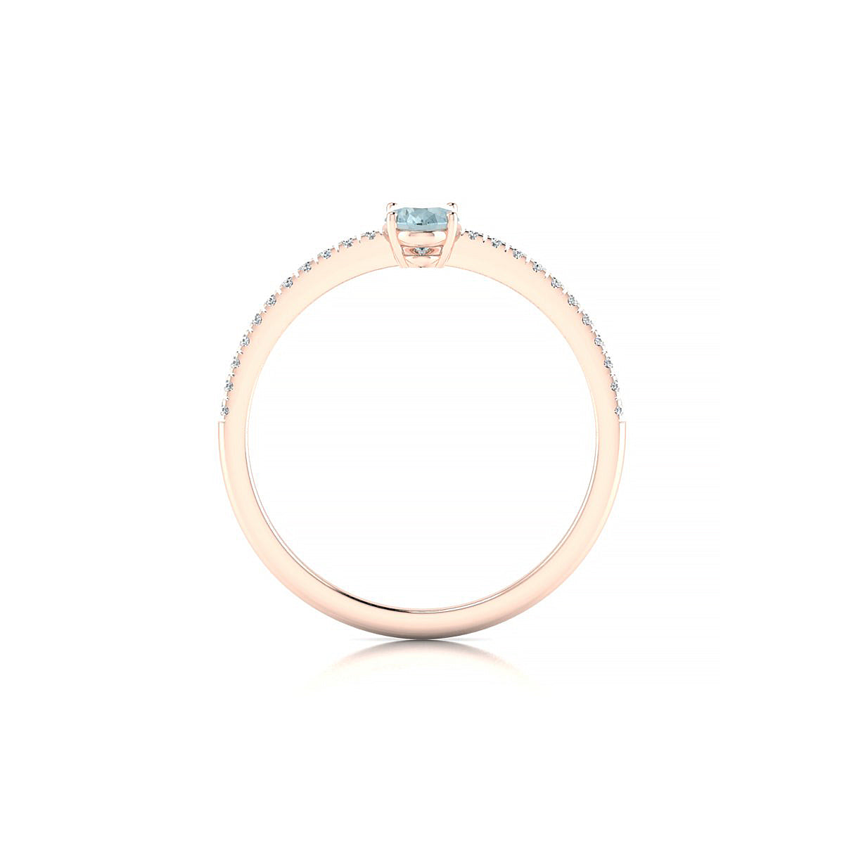 Timeless | 18k Rose Gold 6 x 4 mm Oval Aquamarine Ring
