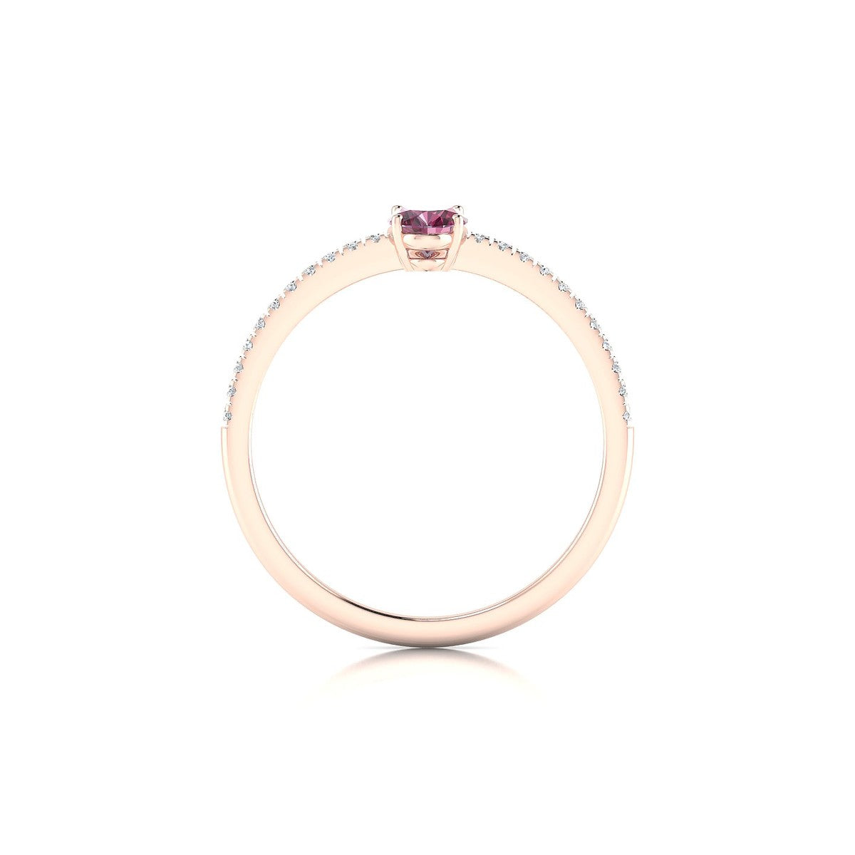 Timeless | 18k Rose Gold 6 x 4 mm Oval Rhodolite Ring