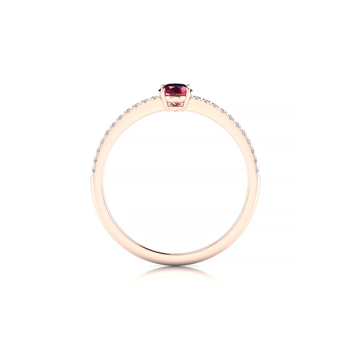 Timeless | 18k Rose Gold 6 x 4 mm Oval Ruby Ring