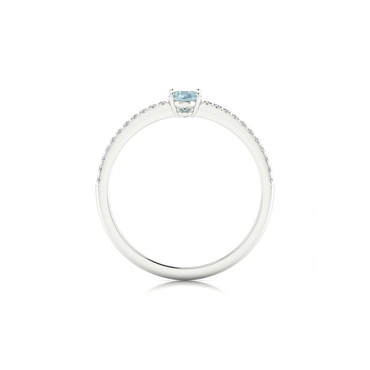 Timeless | 18k White Gold 6 x 4 mm Oval Aquamarine Ring