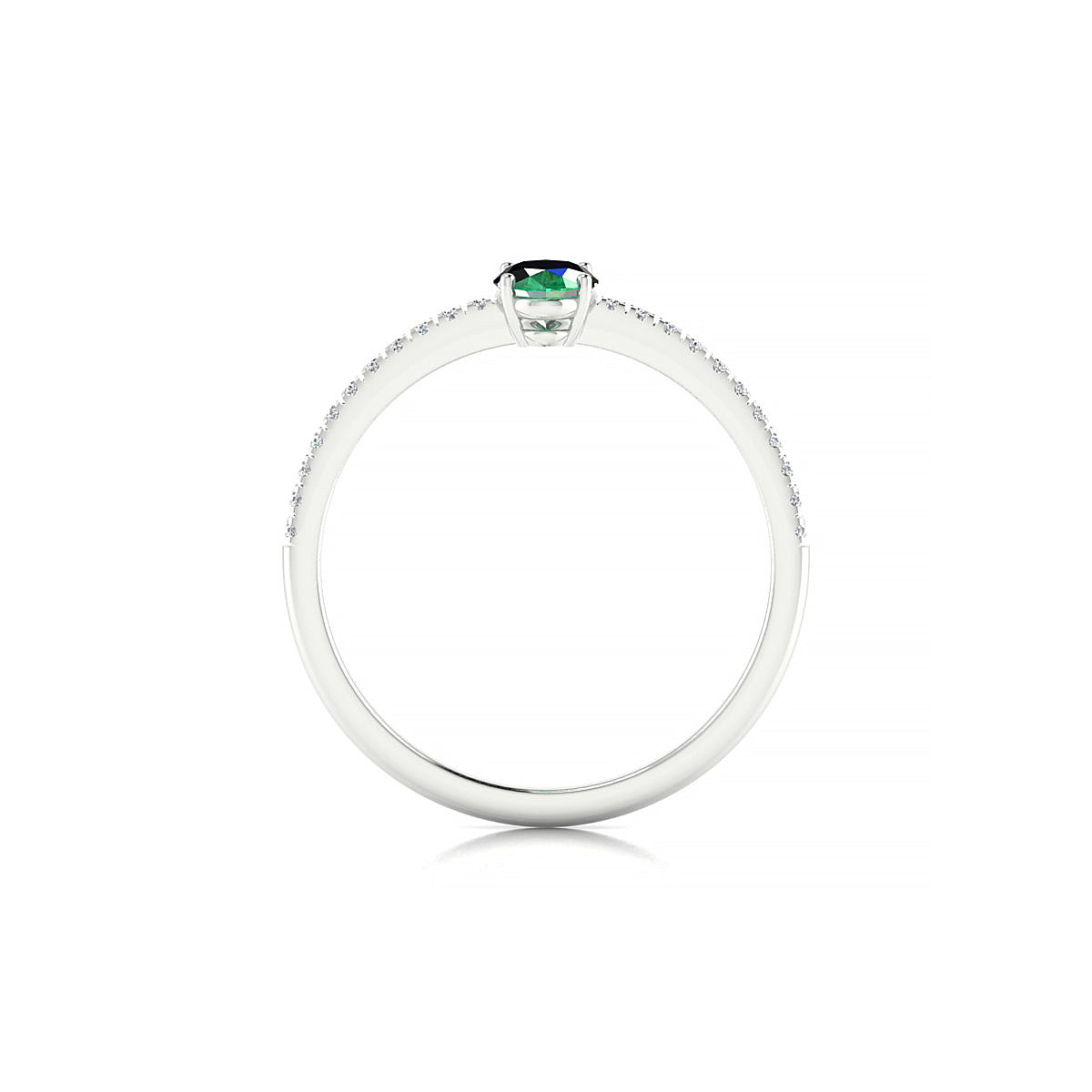 Timeless | 18k White Gold 6 x 4 mm Oval Emerald Ring