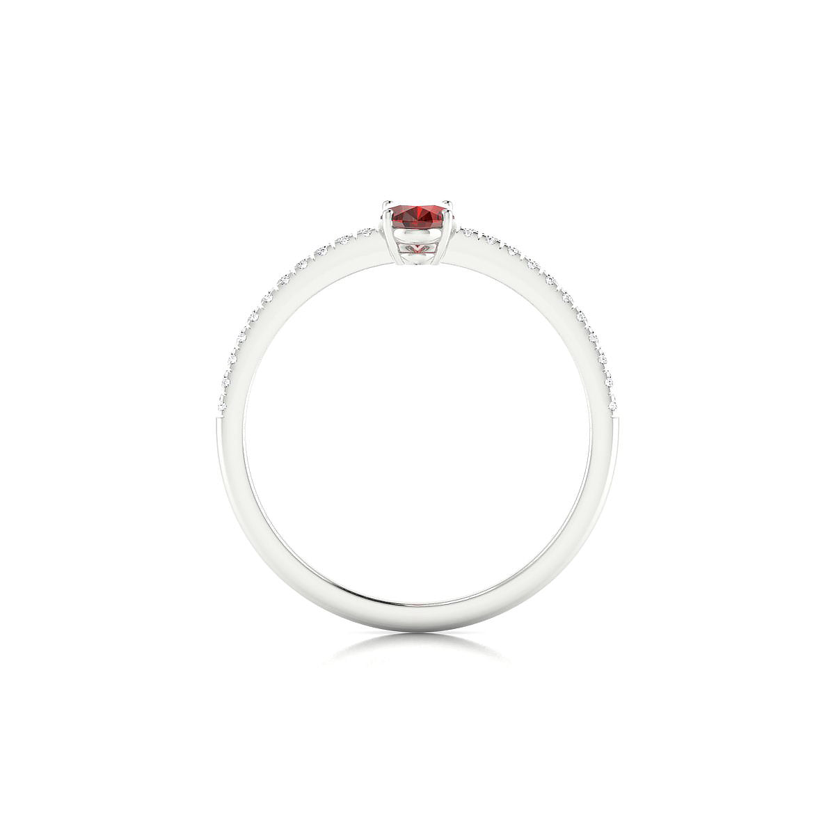 Timeless | 18k White Gold 6 x 4 mm Oval Garnet Ring
