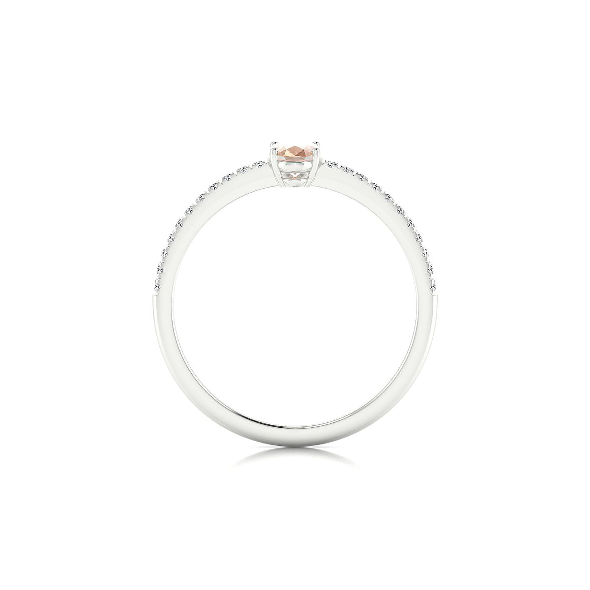 Timeless | 18k White Gold 6 x 4 mm Oval Morganite Ring