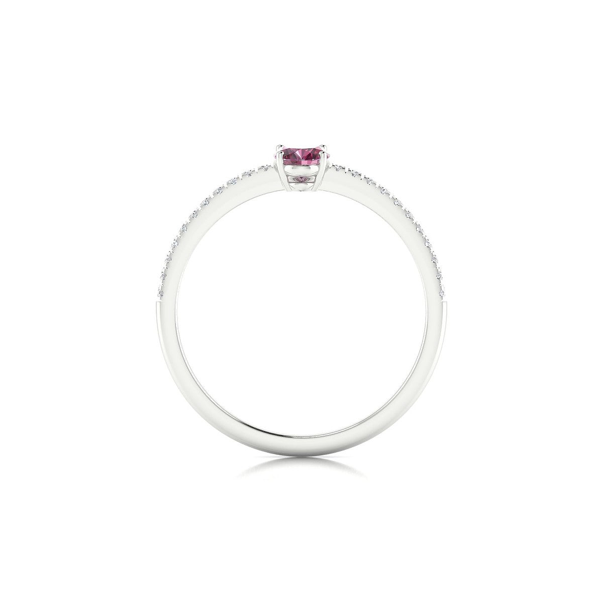 Timeless | 18k White Gold 6 x 4 mm Oval Rhodolite Ring