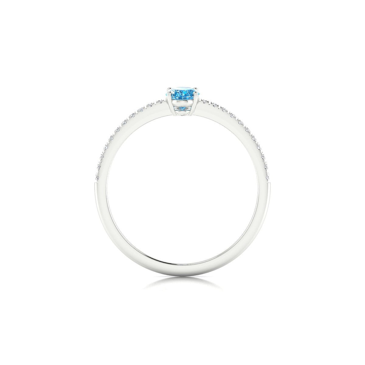 Timeless | 18k White Gold 6 x 4 mm Oval Topaz Ring