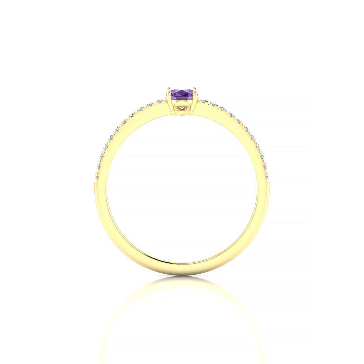 Timeless | 18k Yellow Gold 6 x 4 mm Oval Amethyst Ring