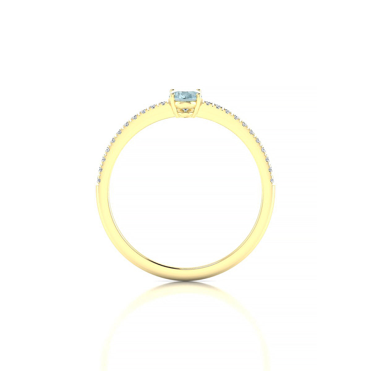 Timeless | 18k Yellow Gold 6 x 4 mm Oval Aquamarine Ring