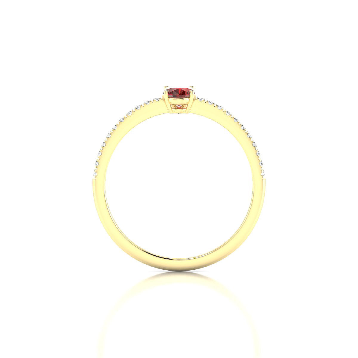 Timeless | 18k Yellow Gold 6 x 4 mm Oval Garnet Ring