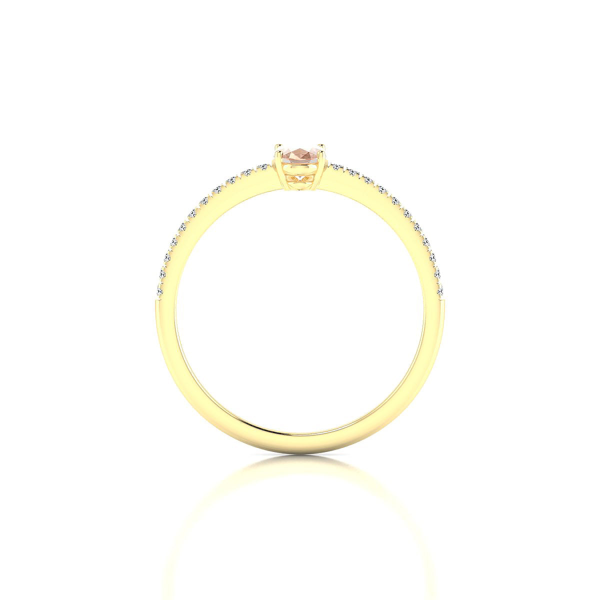 Timeless | 18k Yellow Gold 6 x 4 mm Oval Morganite Ring