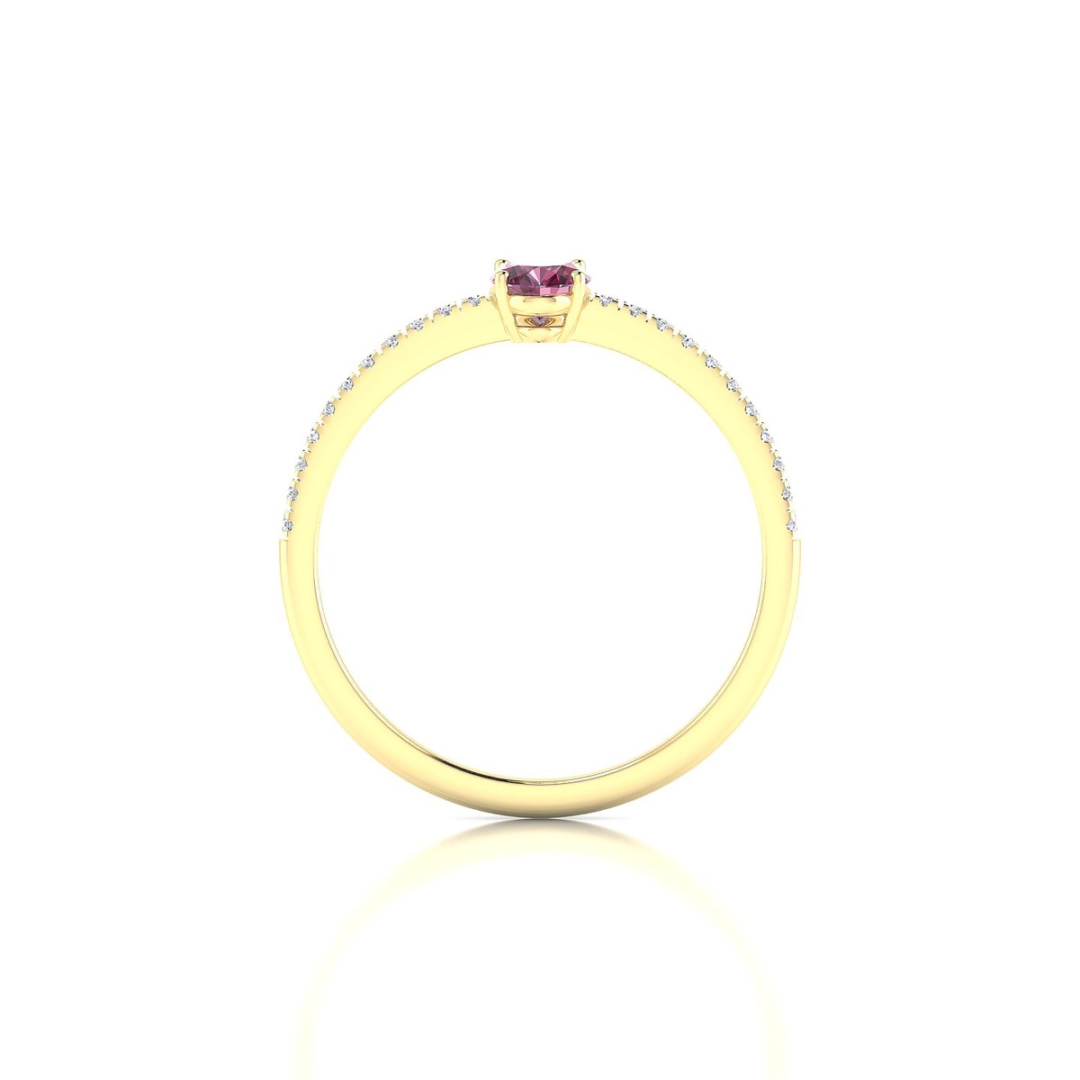 Timeless | 18k Yellow Gold 6 x 4 mm Oval Rhodolite Ring