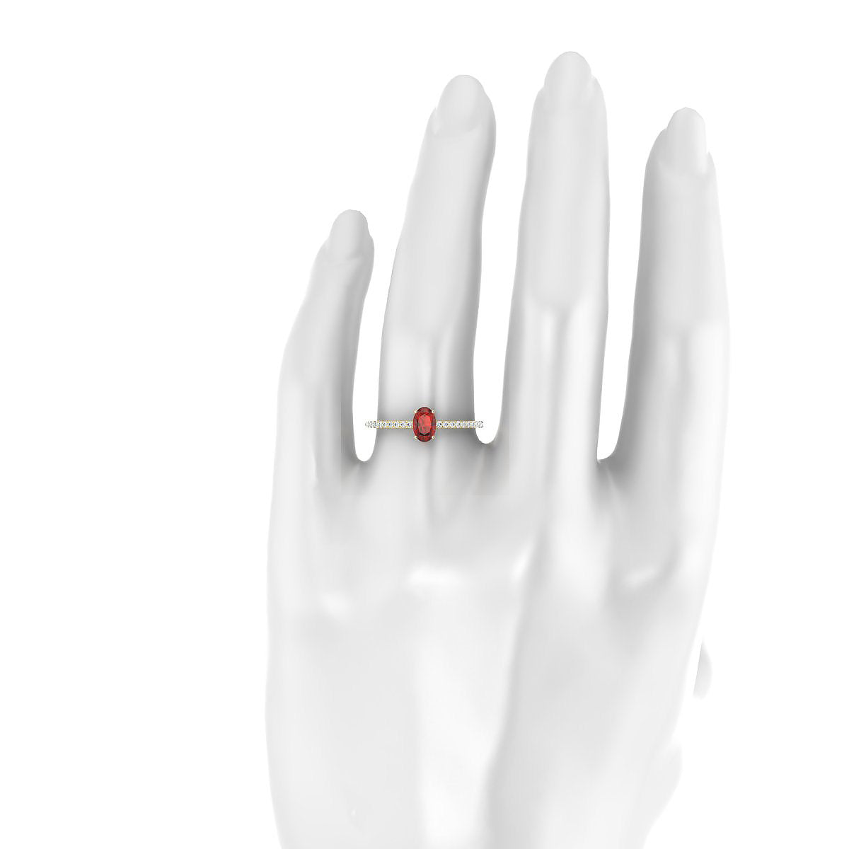 Timeless | 18k Yellow Gold 6 x 4 mm Oval Garnet Ring