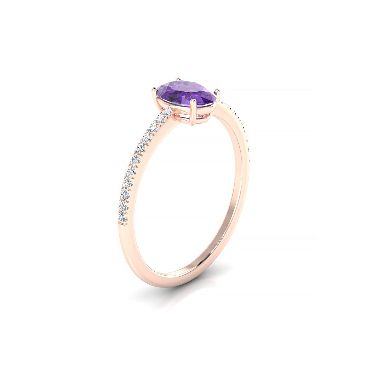 Timeless | 18k Rose Gold 7 x 5 mm Oval Amethyst Ring