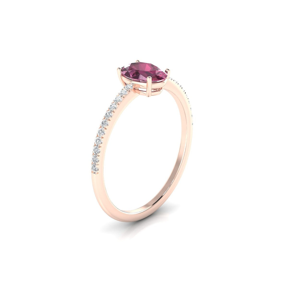 Timeless | 18k Rose Gold 7 x 5 mm Oval Rhodolite Ring