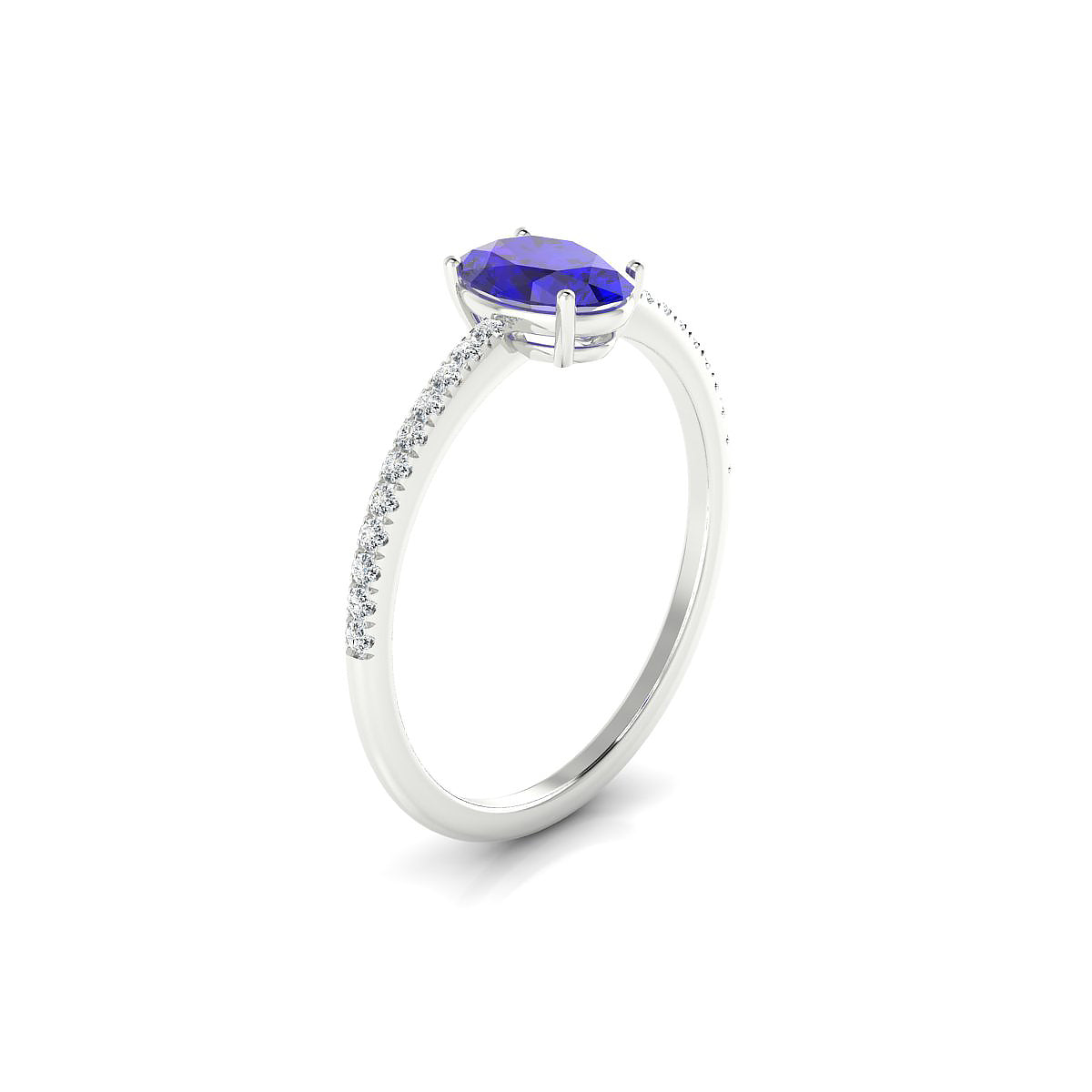 Timeless | 18k White Gold 7 x 5 mm Oval Tanzanite Ring