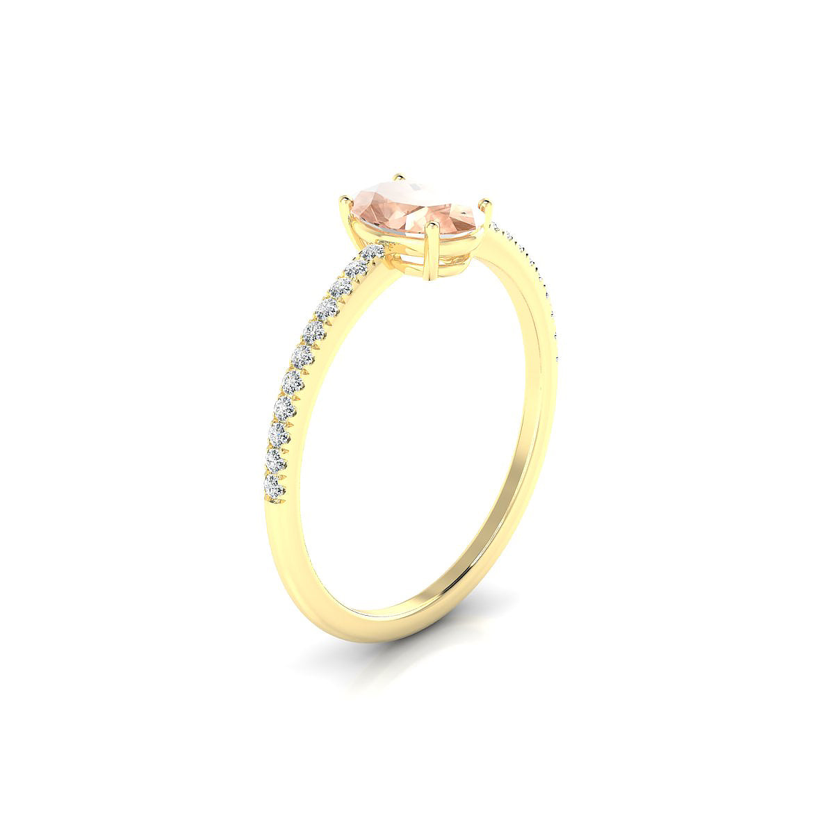 Timeless | 18k Yellow Gold 7 x 5 mm Oval Morganite Ring