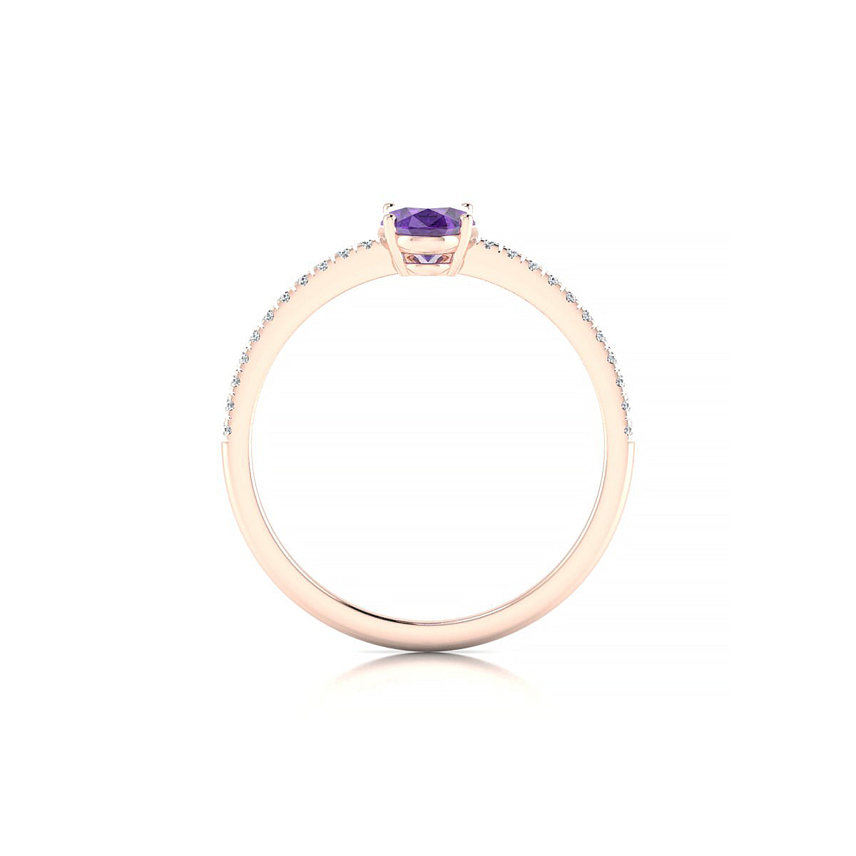 Timeless | 18k Rose Gold 7 x 5 mm Oval Amethyst Ring