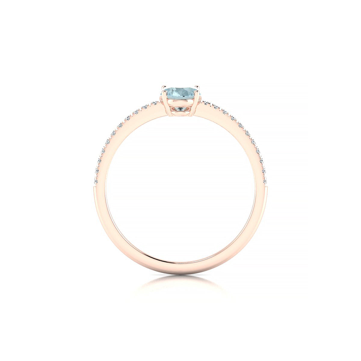 Timeless | 18k Rose Gold 7 x 5 mm Oval Aquamarine Ring