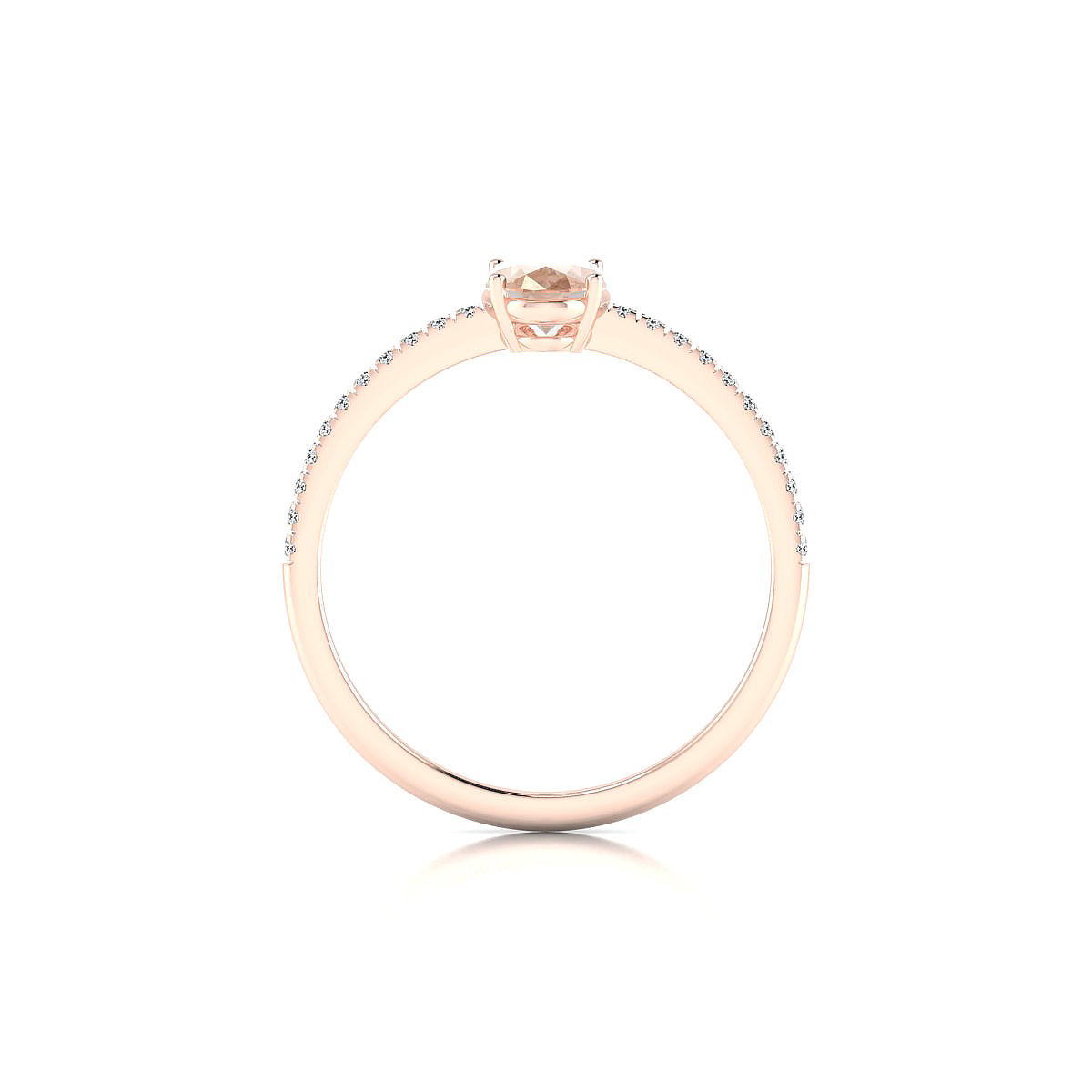 Timeless | 18k Rose Gold 7 x 5 mm Oval Morganite Ring