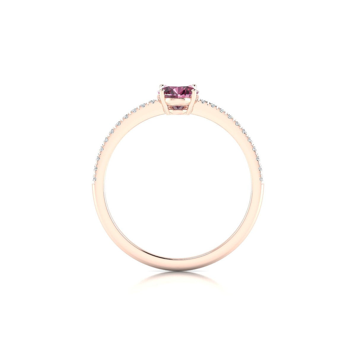 Timeless | 18k Rose Gold 7 x 5 mm Oval Rhodolite Ring
