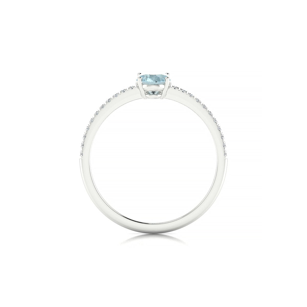 Timeless | 18k White Gold 7 x 5 mm Oval Aquamarine Ring
