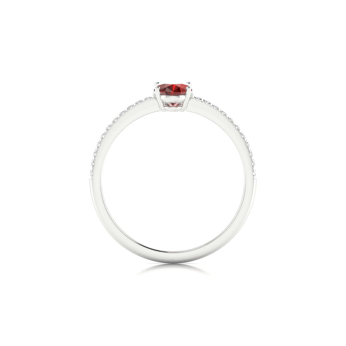 Timeless | 18k White Gold 7 x 5 mm Oval Garnet Ring