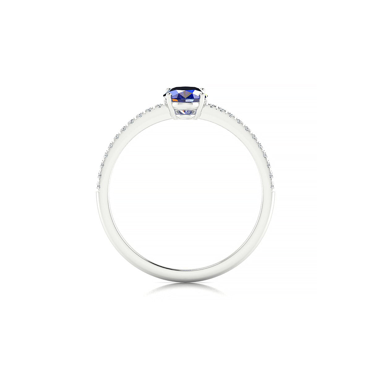 Timeless | 18k White Gold 7 x 5 mm Oval Sapphire Ring