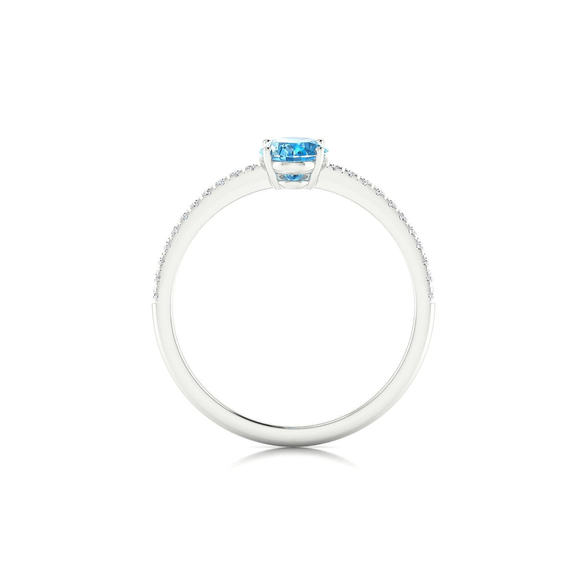 Timeless | 18k White Gold 7 x 5 mm Oval Topaz Ring