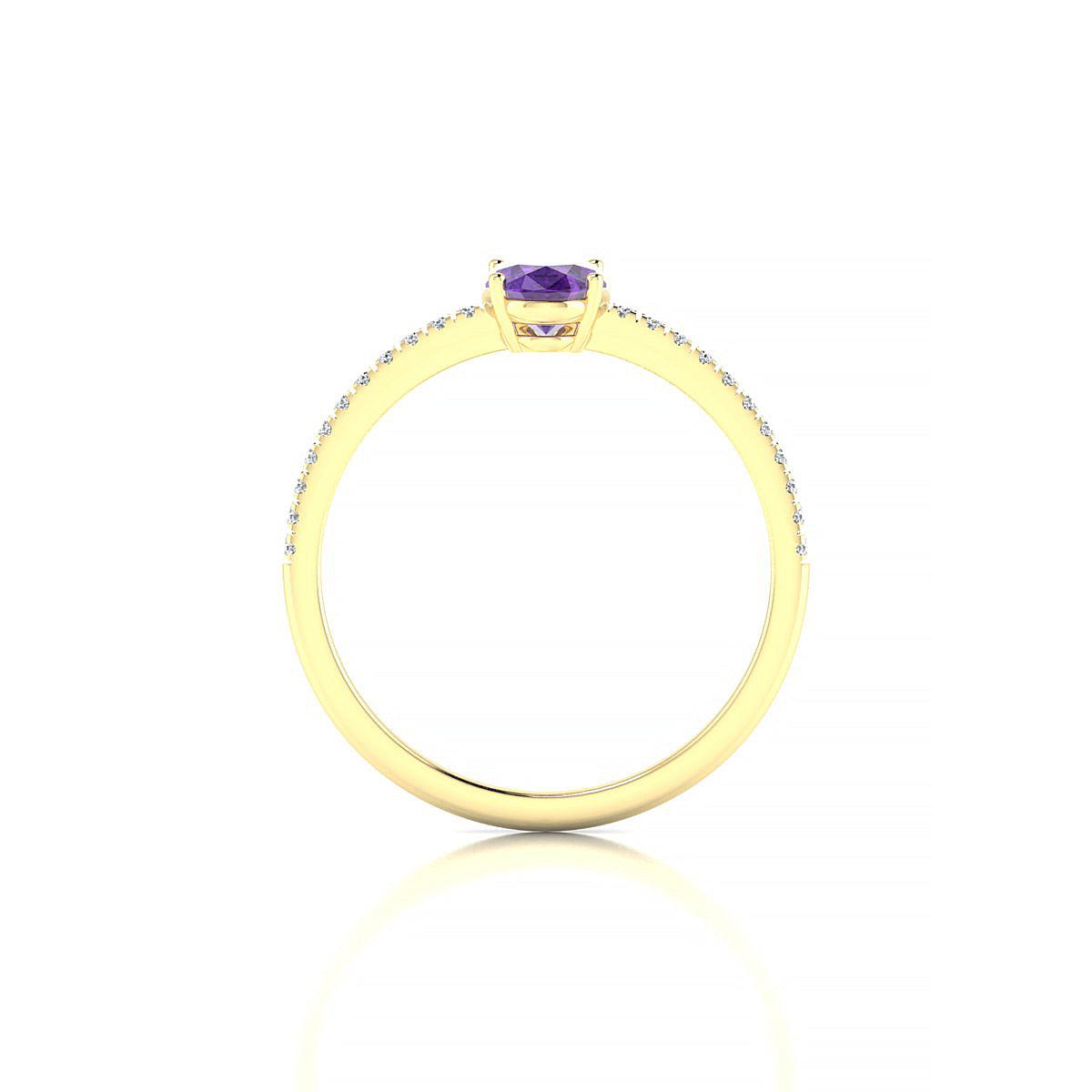 Timeless | 18k Yellow Gold 7 x 5 mm Oval Amethyst Ring