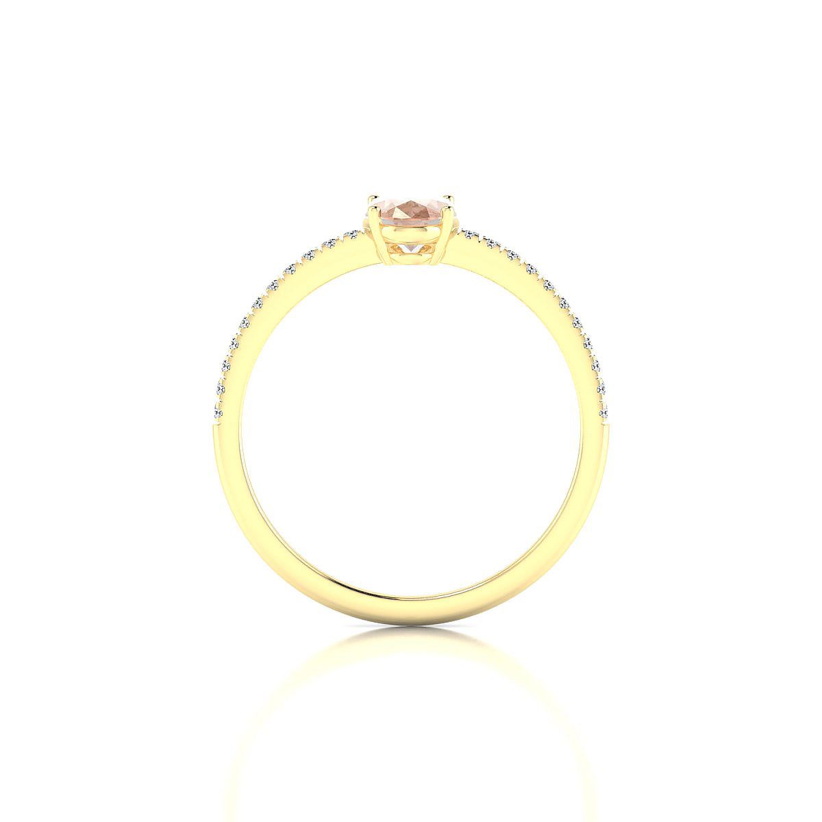 Timeless | 18k Yellow Gold 7 x 5 mm Oval Morganite Ring