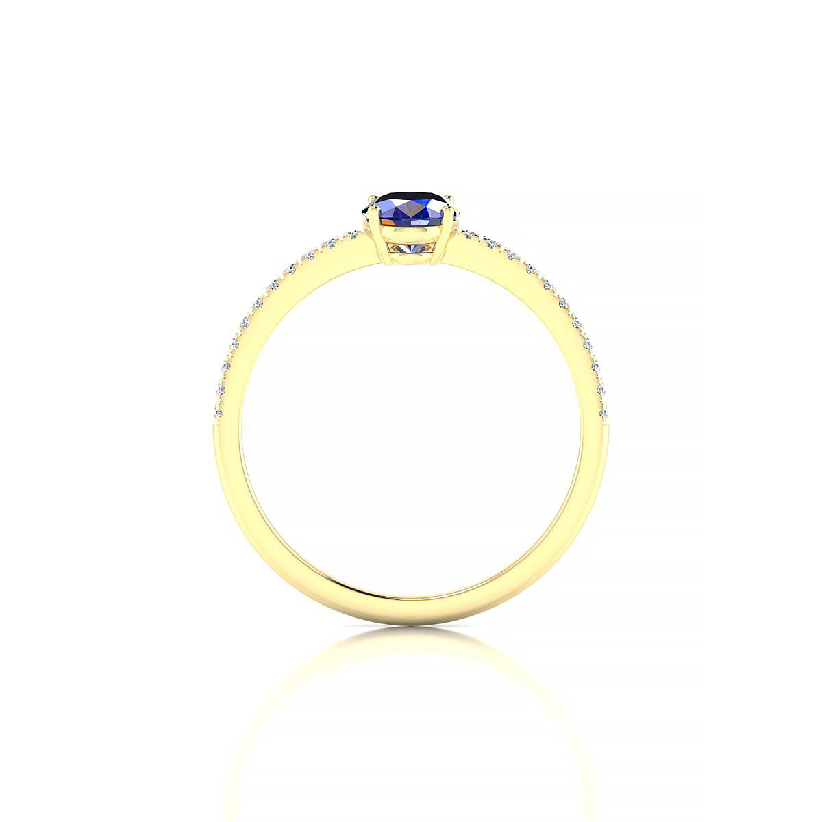 Timeless | 18k Yellow Gold 7 x 5 mm Oval Sapphire Ring