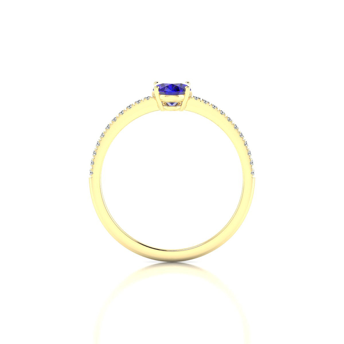 Timeless | 18k Yellow Gold 7 x 5 mm Oval Tanzanite Ring