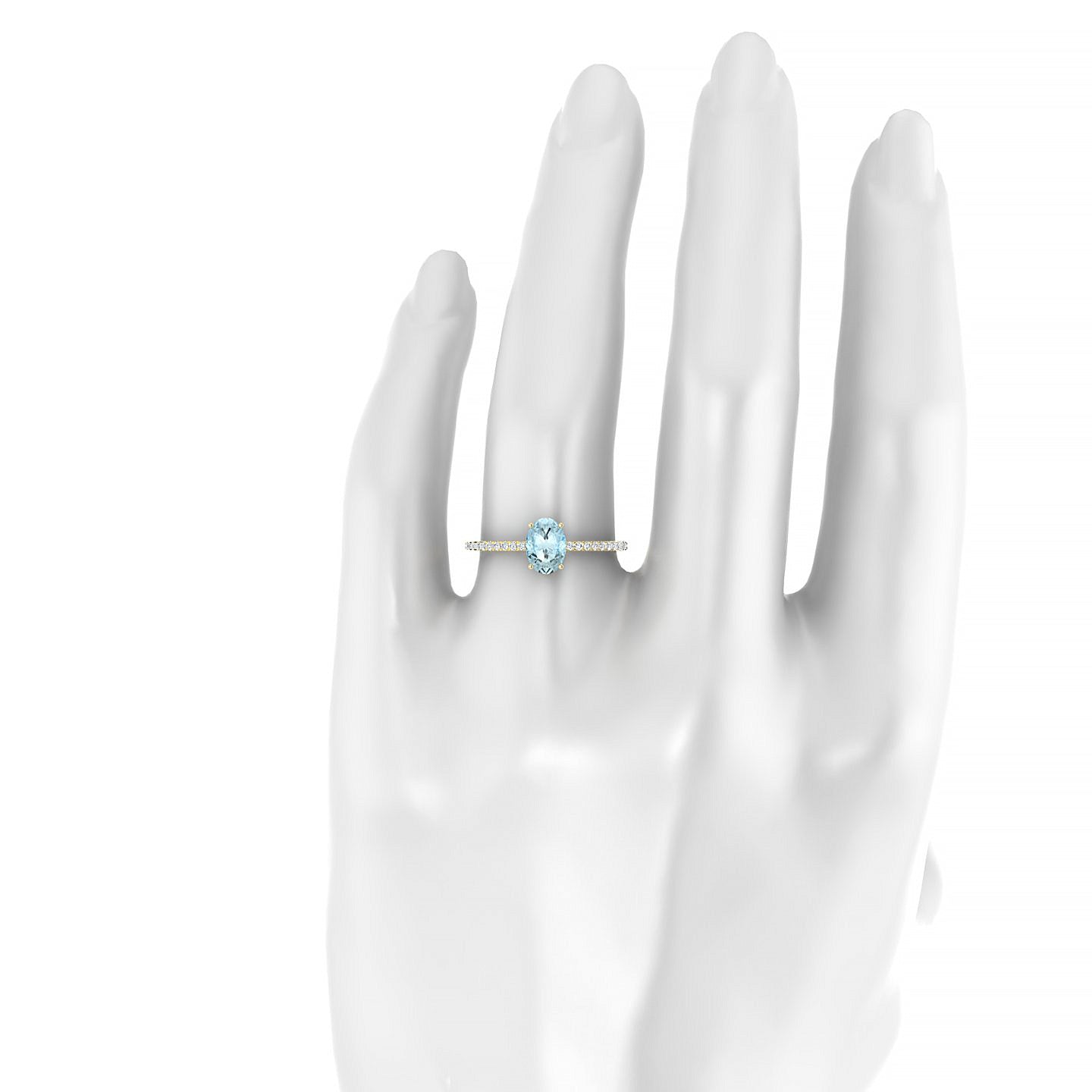 Timeless | 18k Yellow Gold 7 x 5 mm Oval Aquamarine Ring
