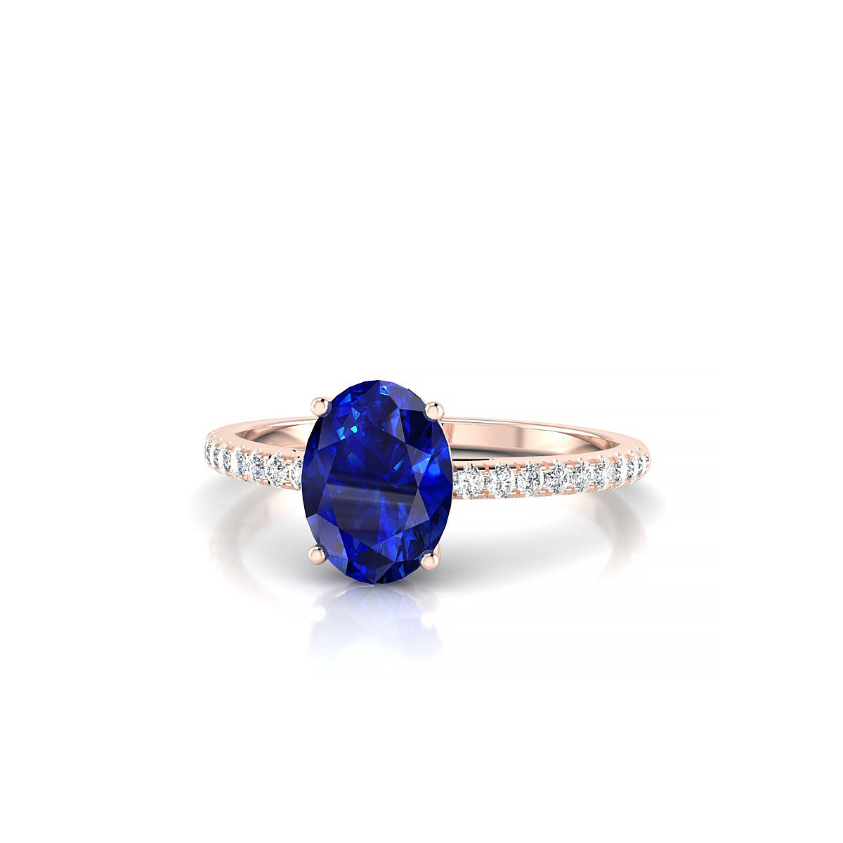 Timeless | 18k Rose Gold 8 x 6 mm Oval Sapphire Ring