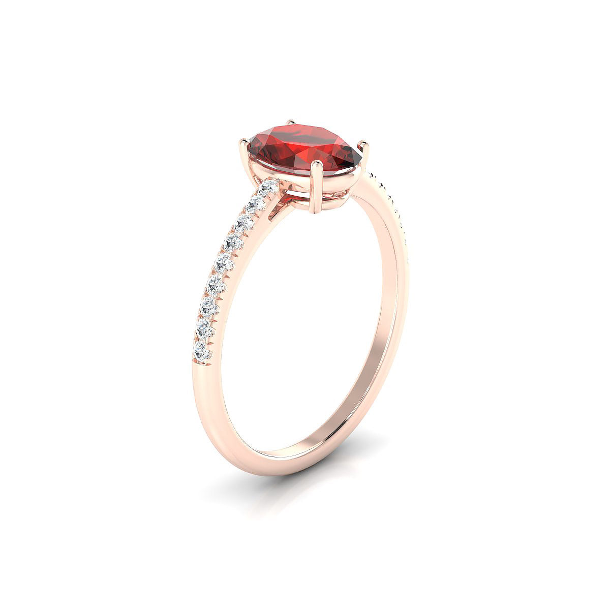 Timeless | 18k Rose Gold 8 x 6 mm Oval Garnet Ring