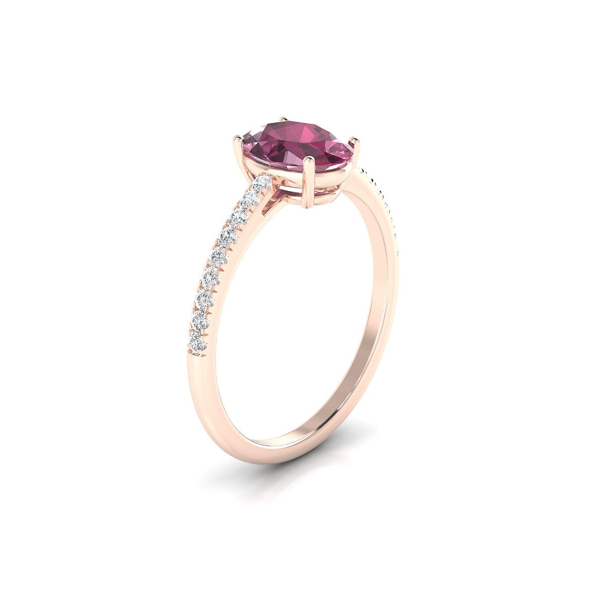 Timeless | 18k Rose Gold 8 x 6 mm Oval Rhodolite Ring