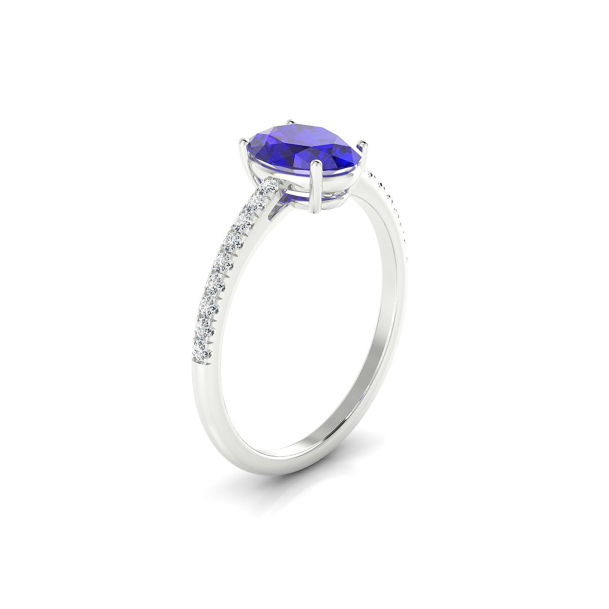 Timeless | 18k White Gold 8 x 6 mm Oval Tanzanite Ring