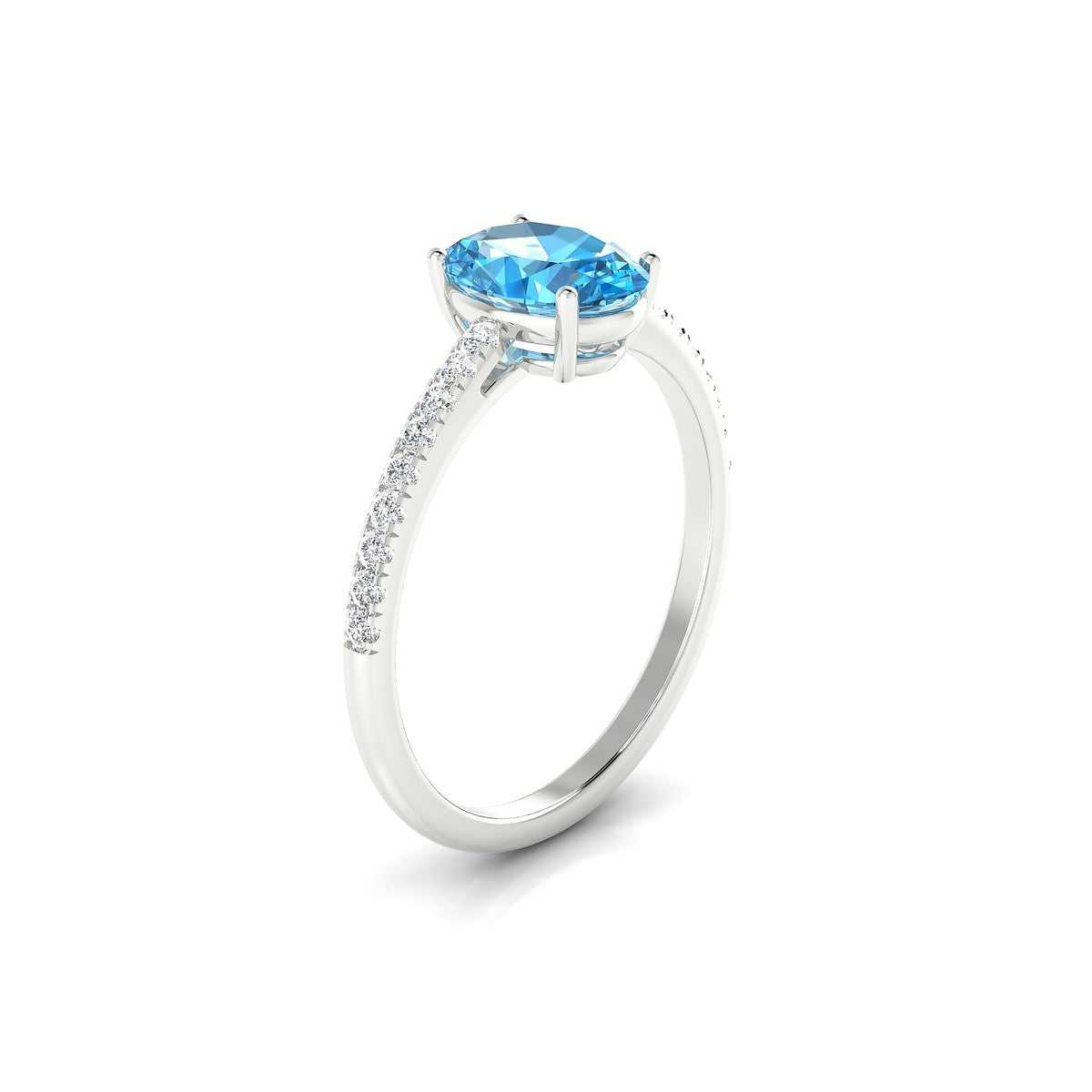 Timeless | 18k White Gold 8 x 6 mm Oval Topaz Ring