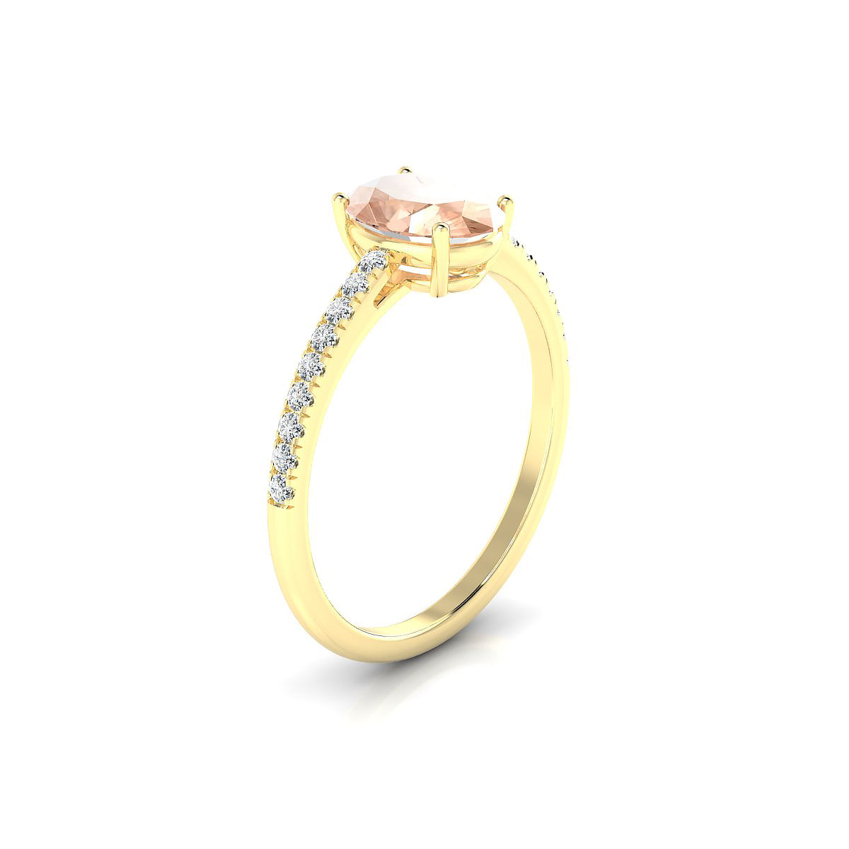 Timeless | 18k Yellow Gold 8 x 6 mm Oval Morganite Ring